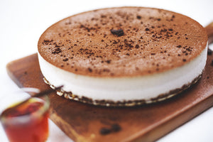 
            
                Load image into Gallery viewer, Tiramisu cheesecake with coffee beans and honey
            
        
